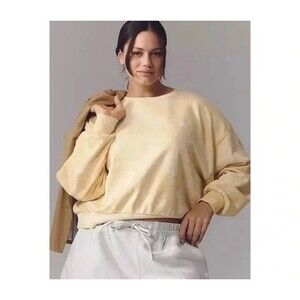 Daily Practice Oh So Good Tie Dye Oversized Crop Sweatshirt Yellow L Scandi Girl